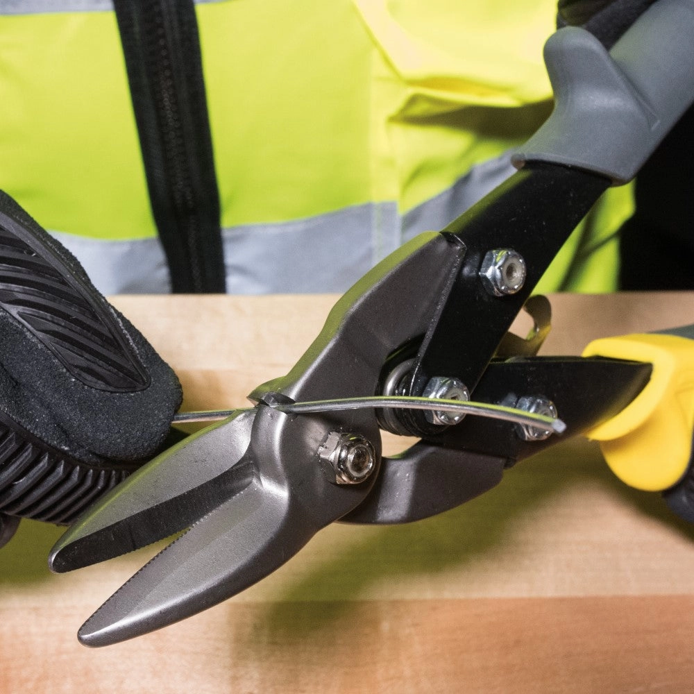 Klein Tools 1202S Metal Shears, Aviation Snips with Wire Cutter, Straight Cut