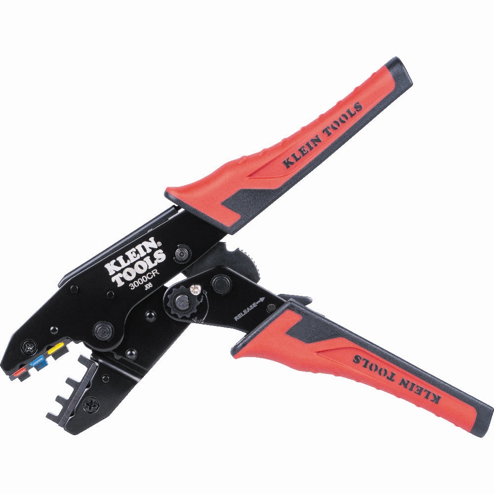 Klein Tools 3006CR Ratcheting Non-Insulated Terminal Crimper, 10 to 22 AWG Wire