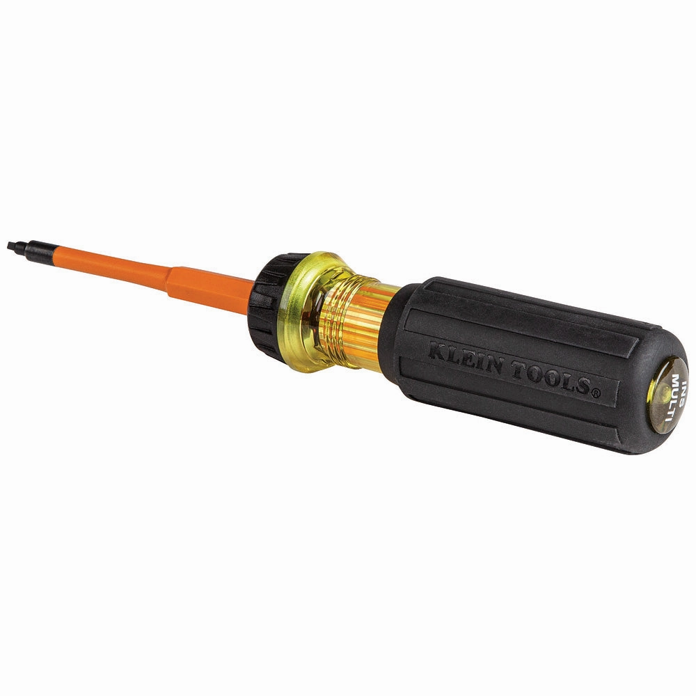 Klein Tools 32287 2-in-1 Insulated Flip-Blade Screwdriver, #1/#2 Square