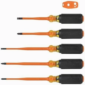 Klein Tools 33736INS Screwdriver Set, 1000V Insulated and Magnetizer, 6-Piece