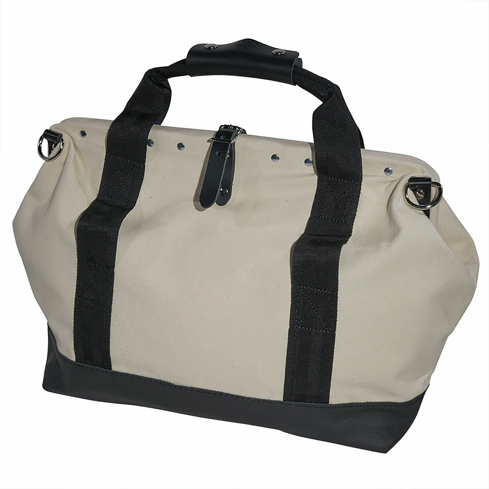Klein Tools 5003-18 Canvas Tool Bag with Leather Bottom and Wide Openning for Easy Access, 18-Inch