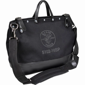 Klein Tools 510216SPBLK Deluxe Black Canvas Tool Bag, 16-Inch