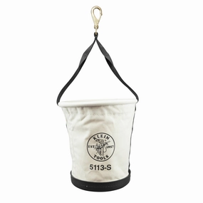 Klein Tools 5113S Tapered-Wall Bucket with Swivel Snap Hook, Canvas