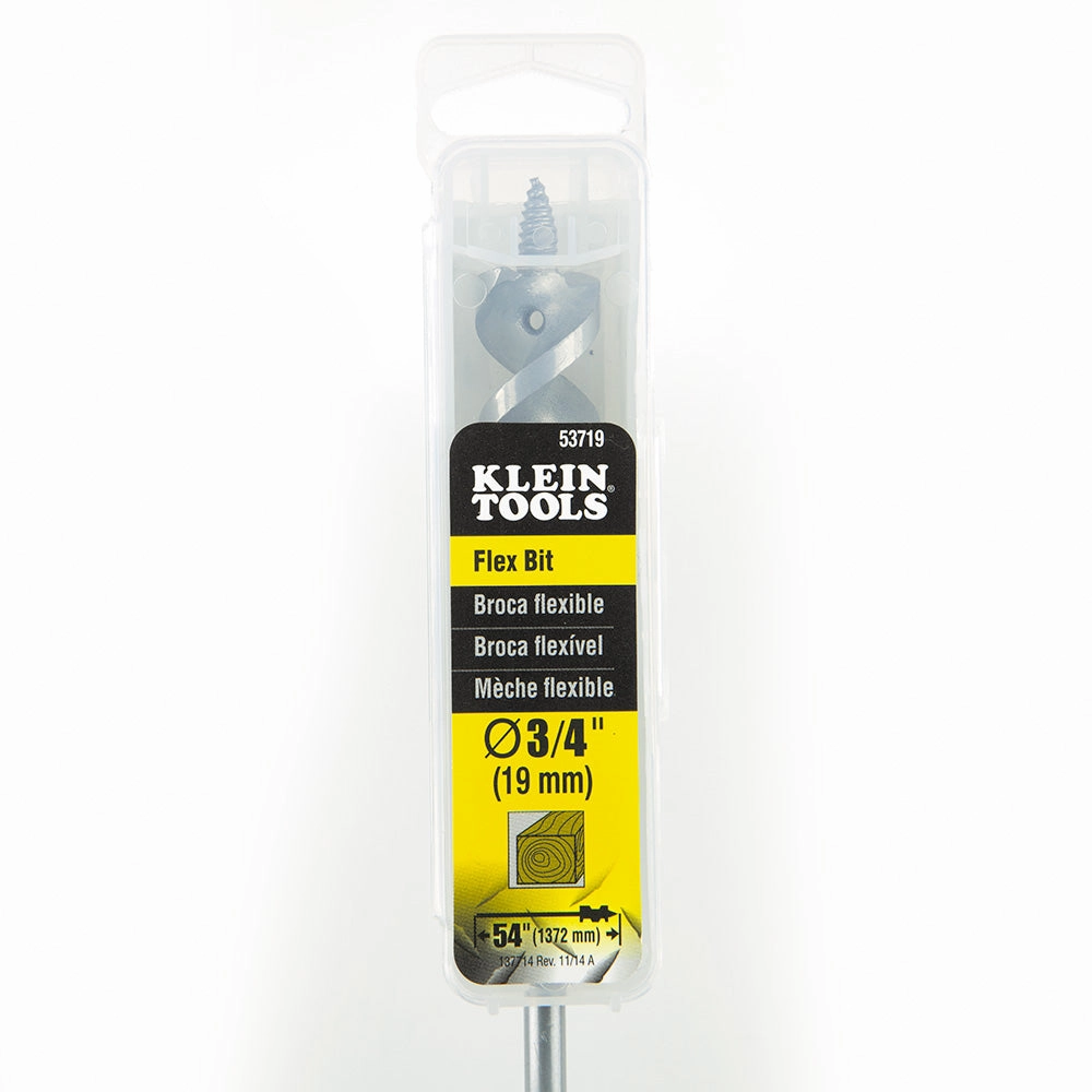 Klein Tools 53719 Flex Bit Auger with Screw Point, 3/4" x 54"