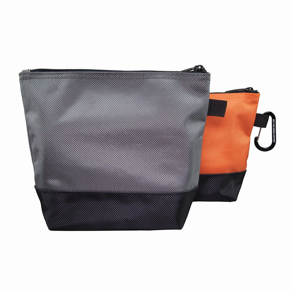 Klein Tools 55470 Utility Bag, Stand-Up Zipper Tool Bags in Orange/Black, Gray/Black, 2-Pack