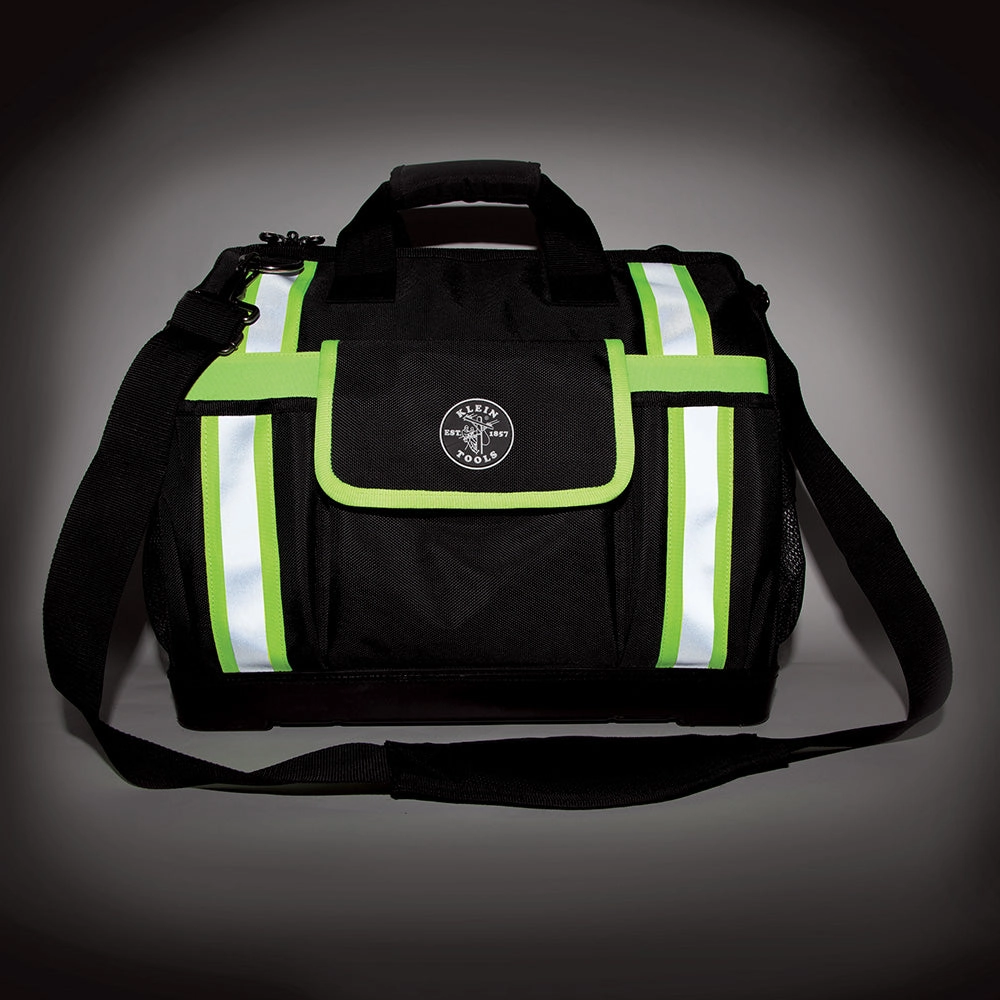 Klein Tools 55598 Tradesman Pro High-Visibility Tool Bag with 42 Pockets and Detachable Shoulder Strap