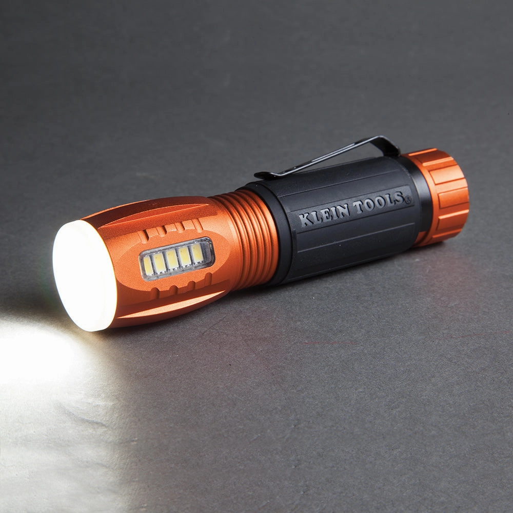 Klein Tools 56028 LED 235 Lumen Flashlight and 100 Lumen Work Light, Durable Waterproof, Hands-free Magnetic