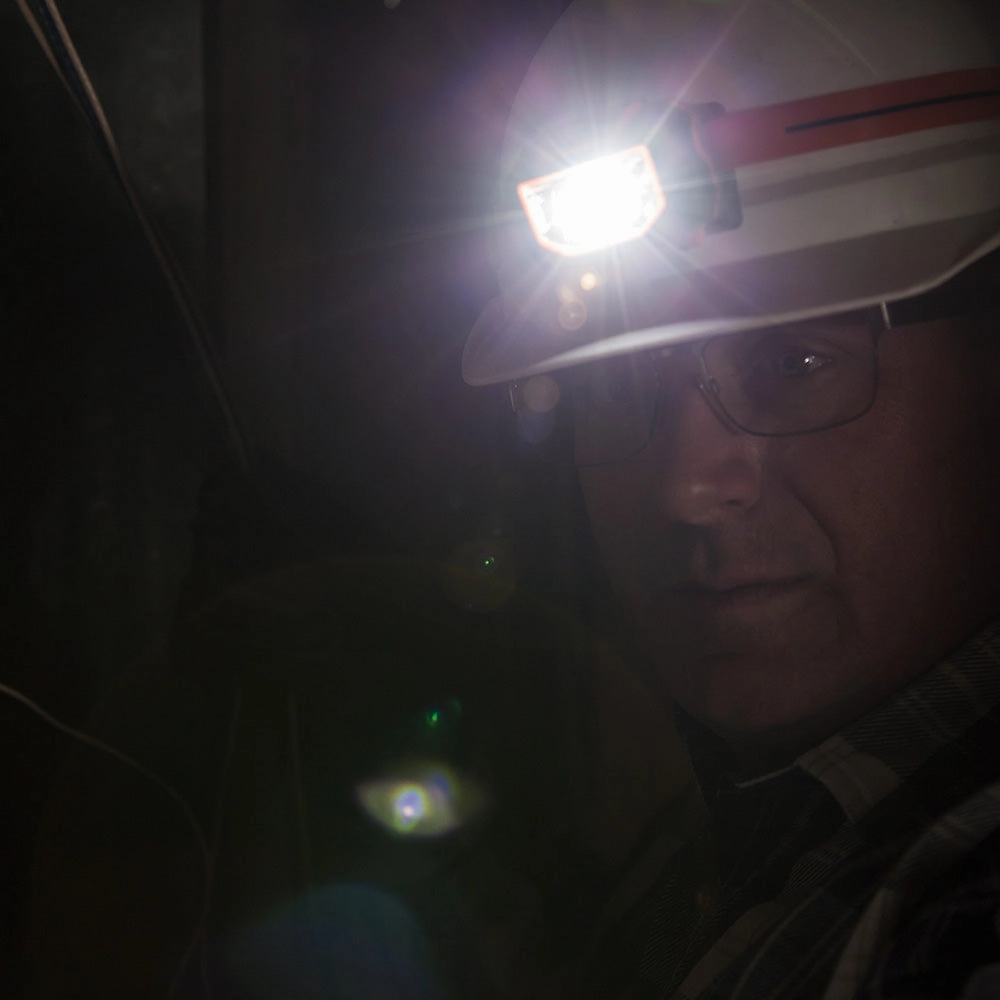 Klein Tools 56220 Headlamp, LED Flood Light and Spotlight for Hard Hat with 45-Degree Tilt