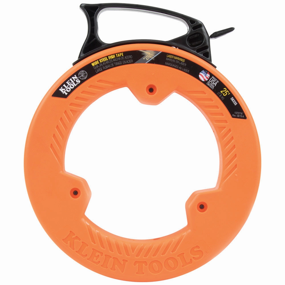 Klein Tools 56335 Wide Steel Fish Tape, 1/4-Inch x 25-Foot