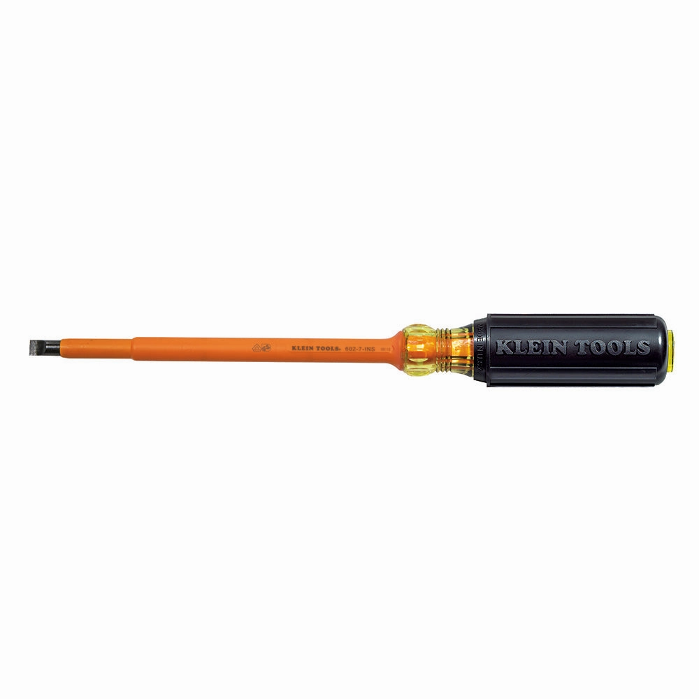 Klein Tools 602-7-INS Insulated Screwdriver, 5/16'' Cabinet, 7-Inch