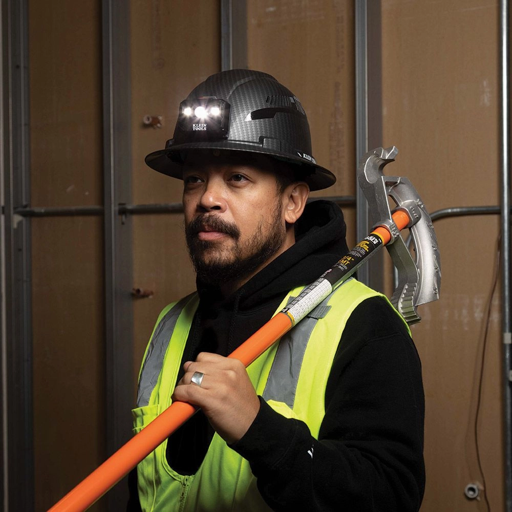 Klein Tools 60347 Hard Hat, Premium KARBN, Vented Full Brim, Class C with Headlamp