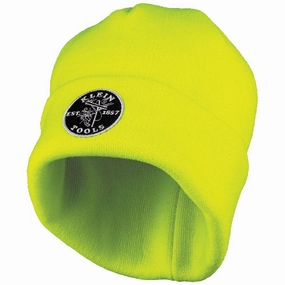 Klein Tools 60568 Heavy Knit Hat, High-Visibility Yellow, Patch Logo