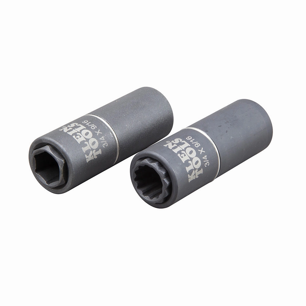 Klein Tools 66001 2-in-1 Impact Socket, 12-Point, 3/4 and 9/16-Inch