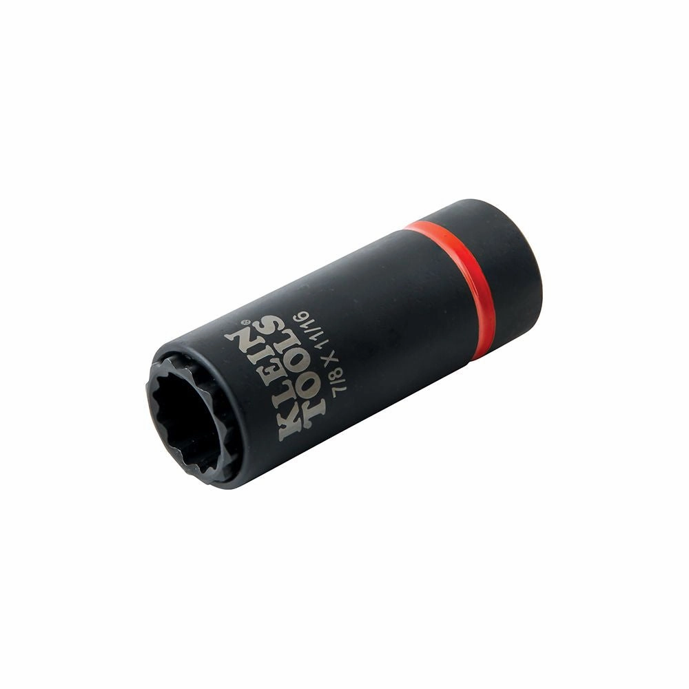 Klein Tools 66014 2-in-1 Impact Socket, 12-Point, 7/8 and 11/16-Inch
