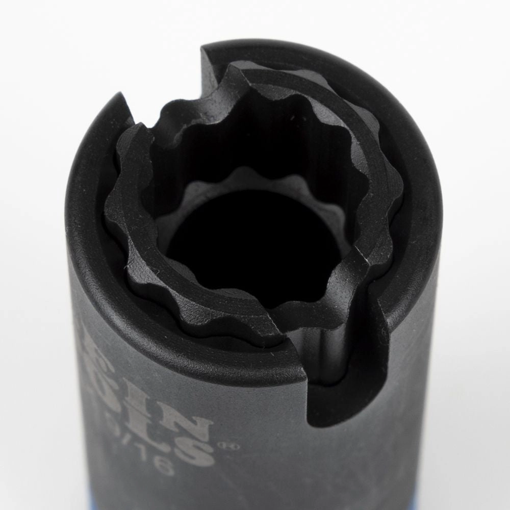 Klein Tools 66031 3-in-1 Slotted Impact Socket, 12-Point, 3/4 and 9/16-Inch