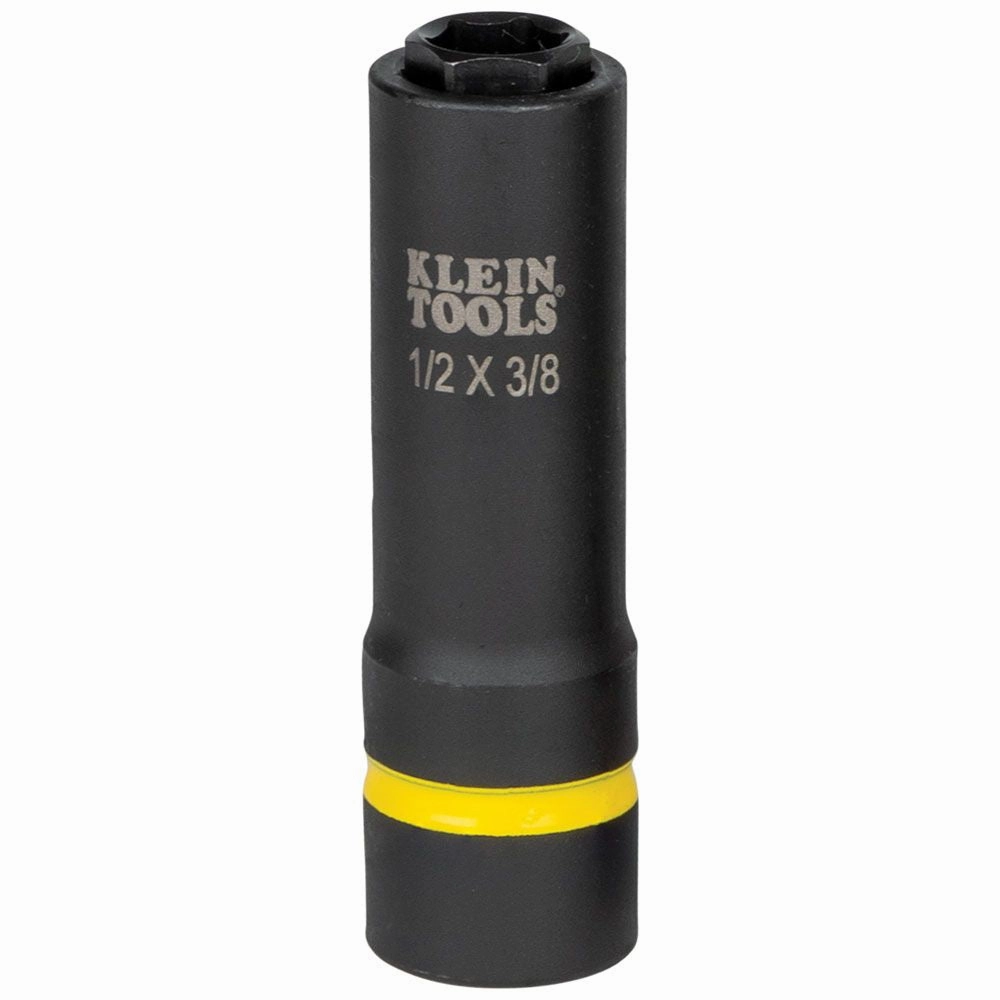 Klein Tools 66060 2-in-1 Impact Socket Set, 6-Piece Tool Set with 6-Point Deep Sockets with 1/2-Inch Drive, Includes Tool Case