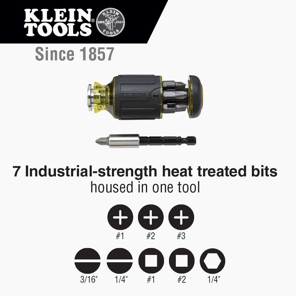 Klein Tools 85515 Multi-Bit Screwdriver and Nut Driver Set, 3 Pc.