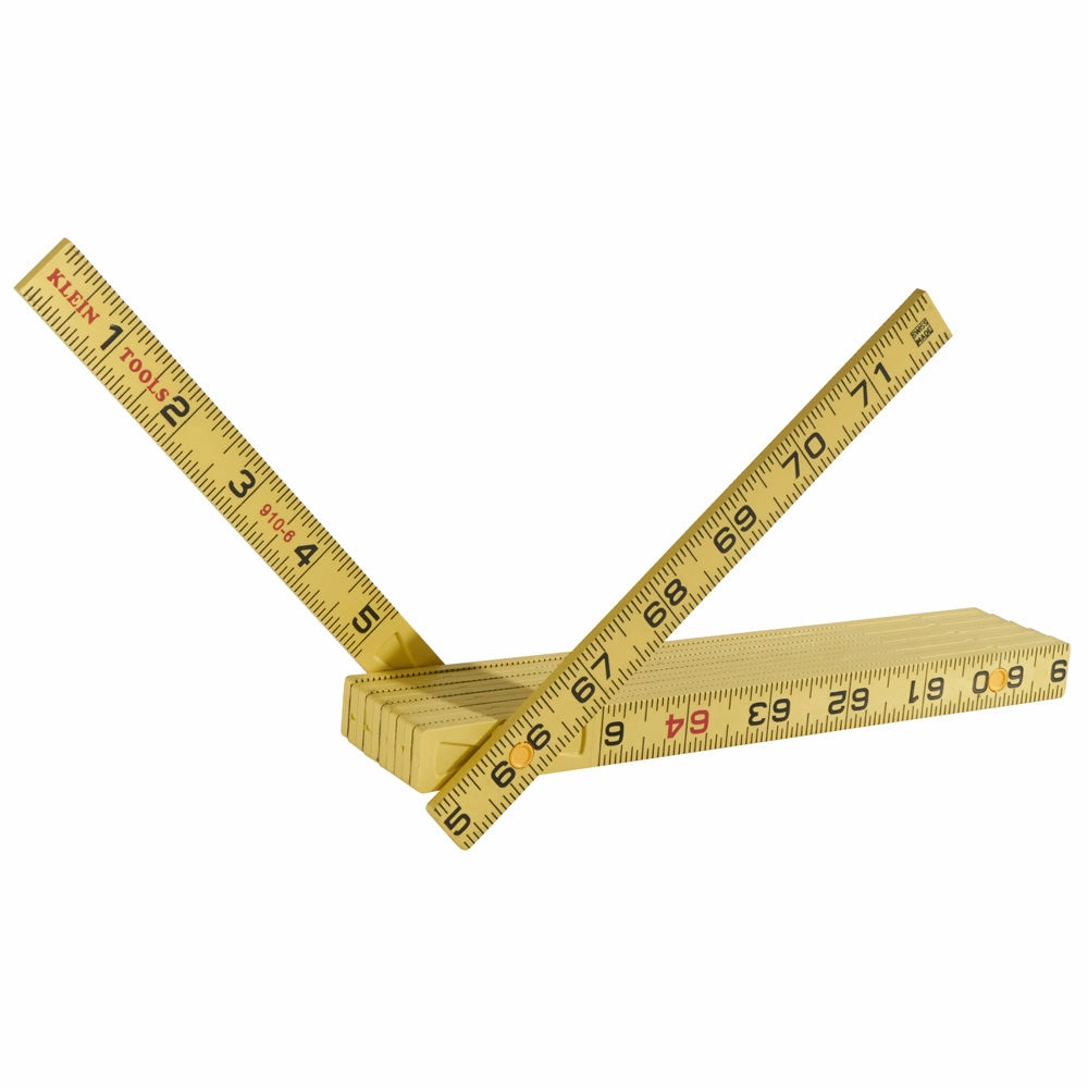 Klein Tools 910-6 Fiberglass Folding Rule, Inside Reading