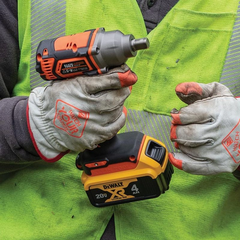 Klein Tools BAT20CW Battery-Operated Compact Impact Wrench, 1/2-Inch Detent Pin, Tool Only