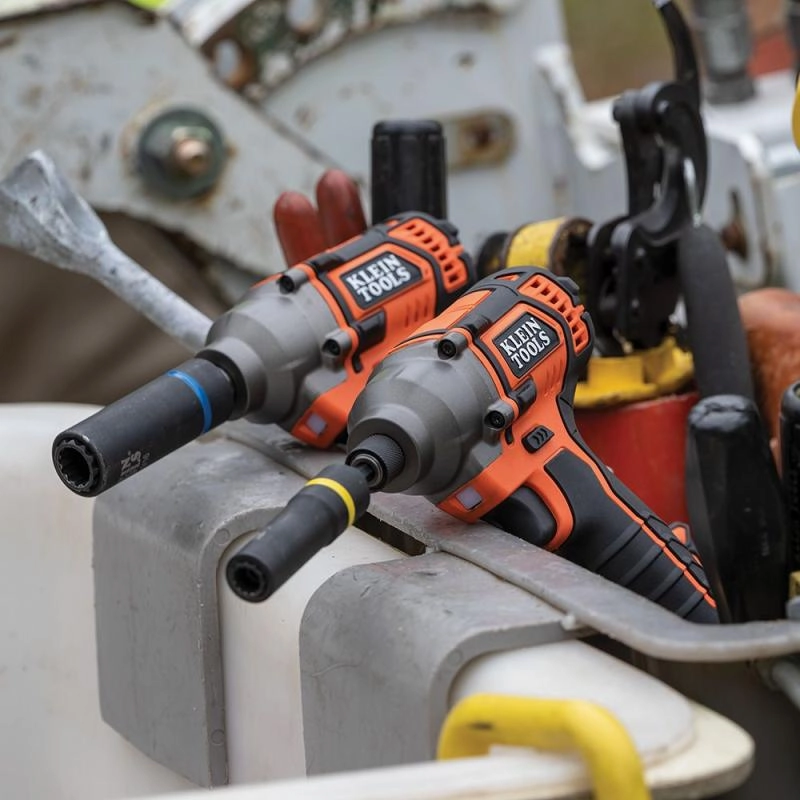 Klein Tools BAT20CW Battery-Operated Compact Impact Wrench, 1/2-Inch Detent Pin, Tool Only