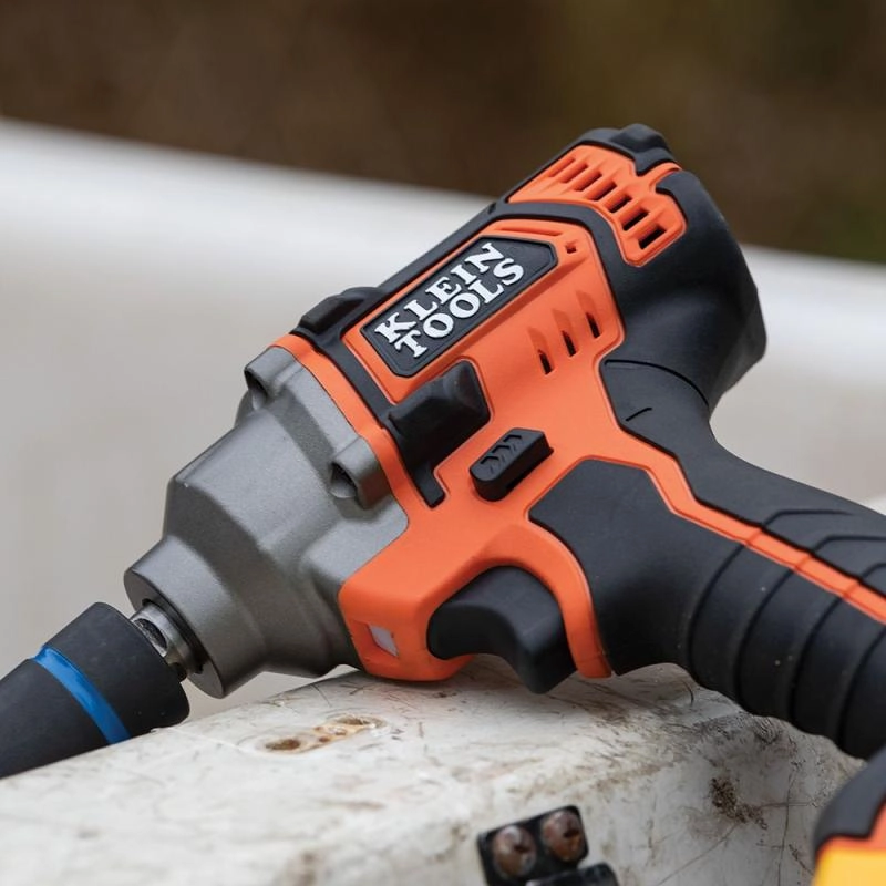 Klein Tools BAT20CW Battery-Operated Compact Impact Wrench, 1/2-Inch Detent Pin, Tool Only
