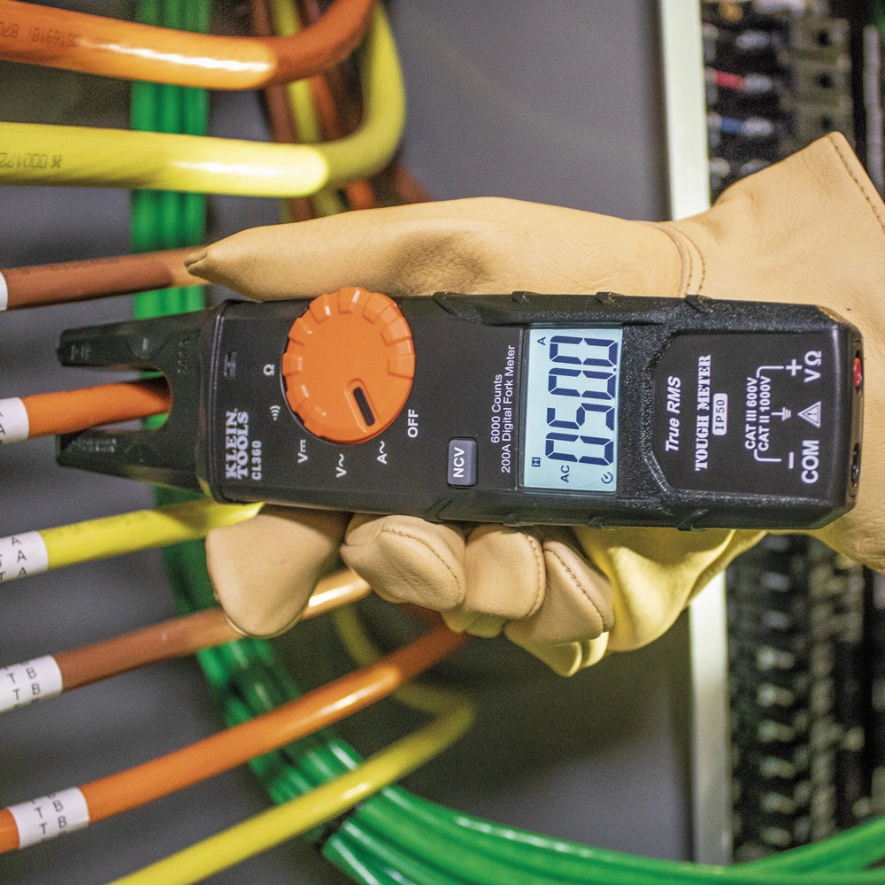 Klein Tools CL360 Open Jaw Fork Meter, AC Auto-Ranging 200 Amp