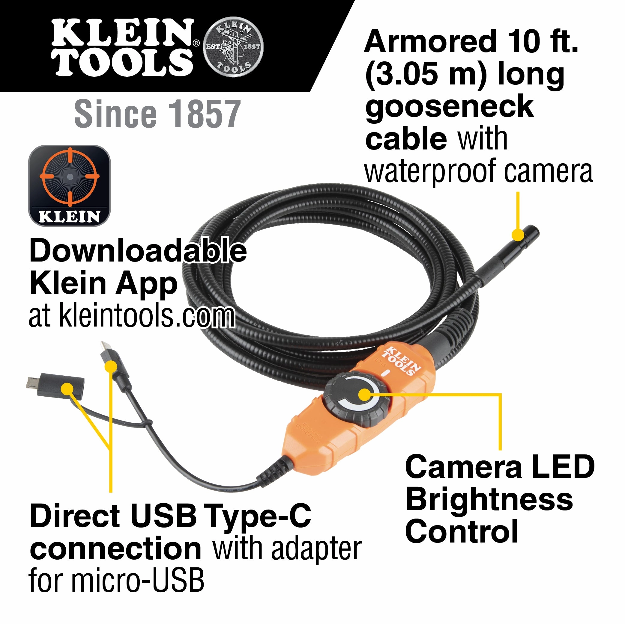 Klein Tools ET16 Borescope for Android Devices