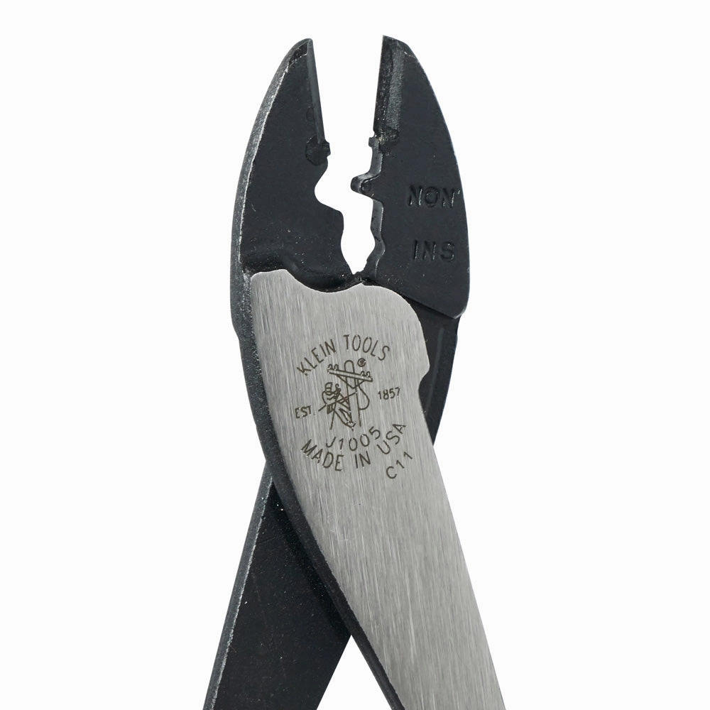 Klein Tools J1005 Crimping and Cutting Tool, Tapered Nose for 10 to 22 AWG Solderless Terminals and Connectors