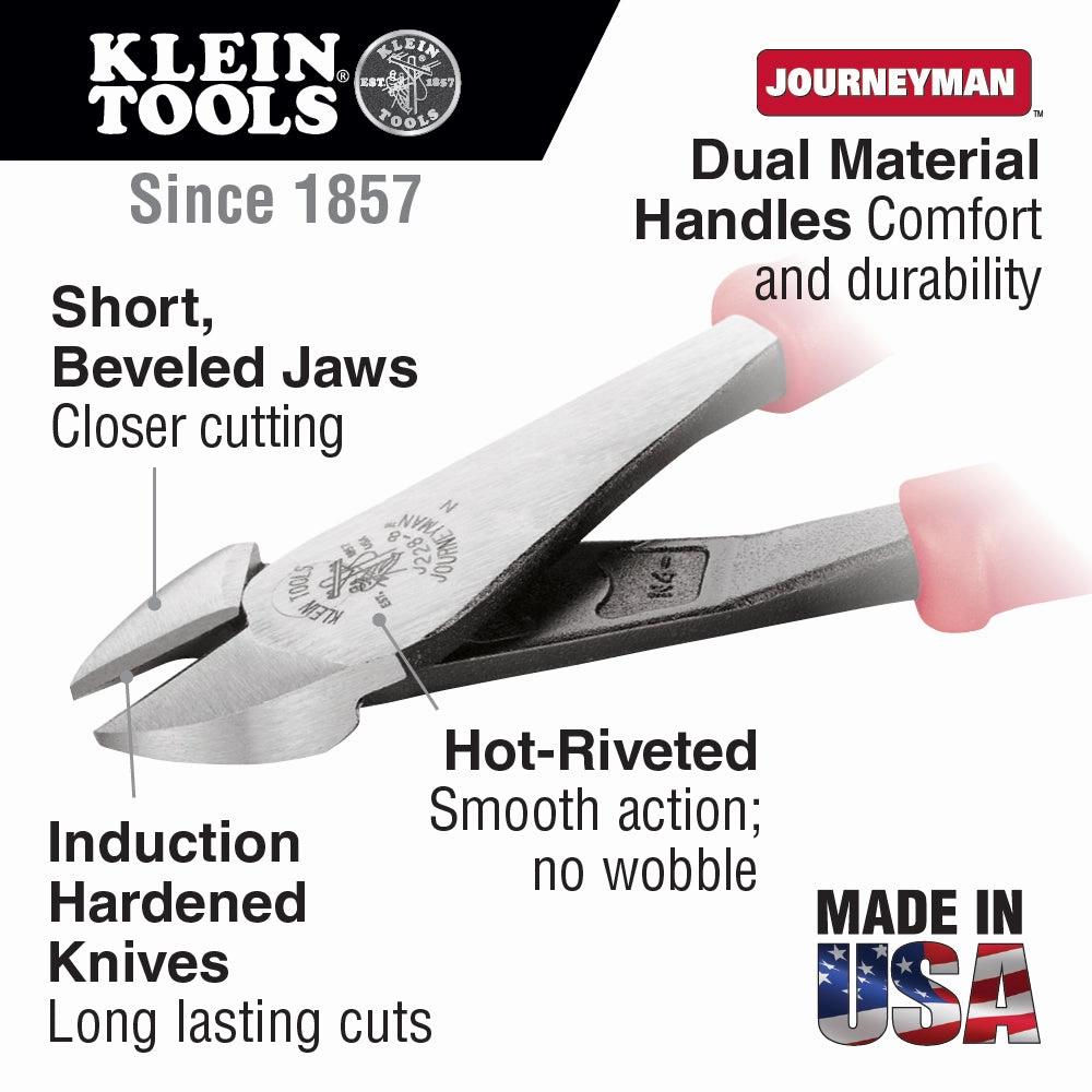 Klein Tools J2000-28 Journeyman Diagonal Cutting Pliers Heavy Duty