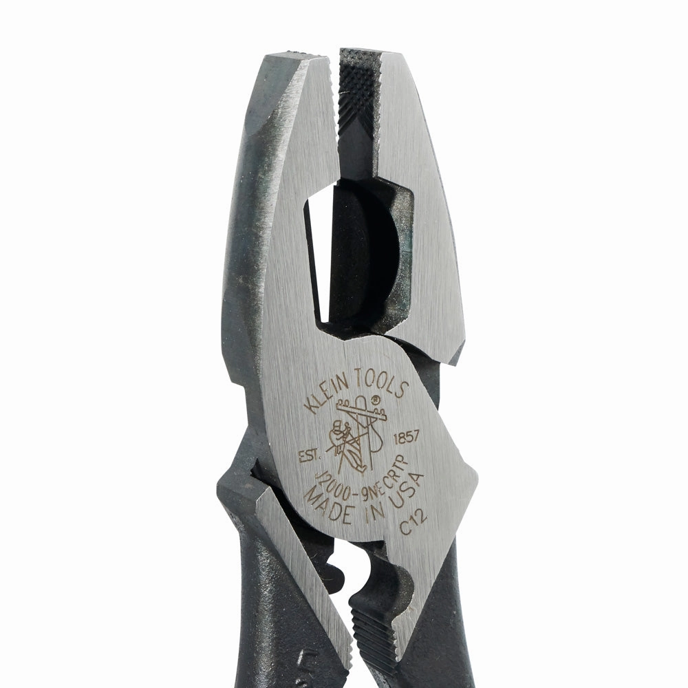 Klein Tools J2000-9NECRTP Lineman's Pliers, Fish Tape Pull/Crimping, 9-Inch