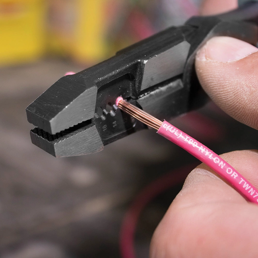 Klein Tools J215-8CR Pliers, Hybrid Multi Purpose Tool with Crimper, Bolt Shearing Holes and Stripper