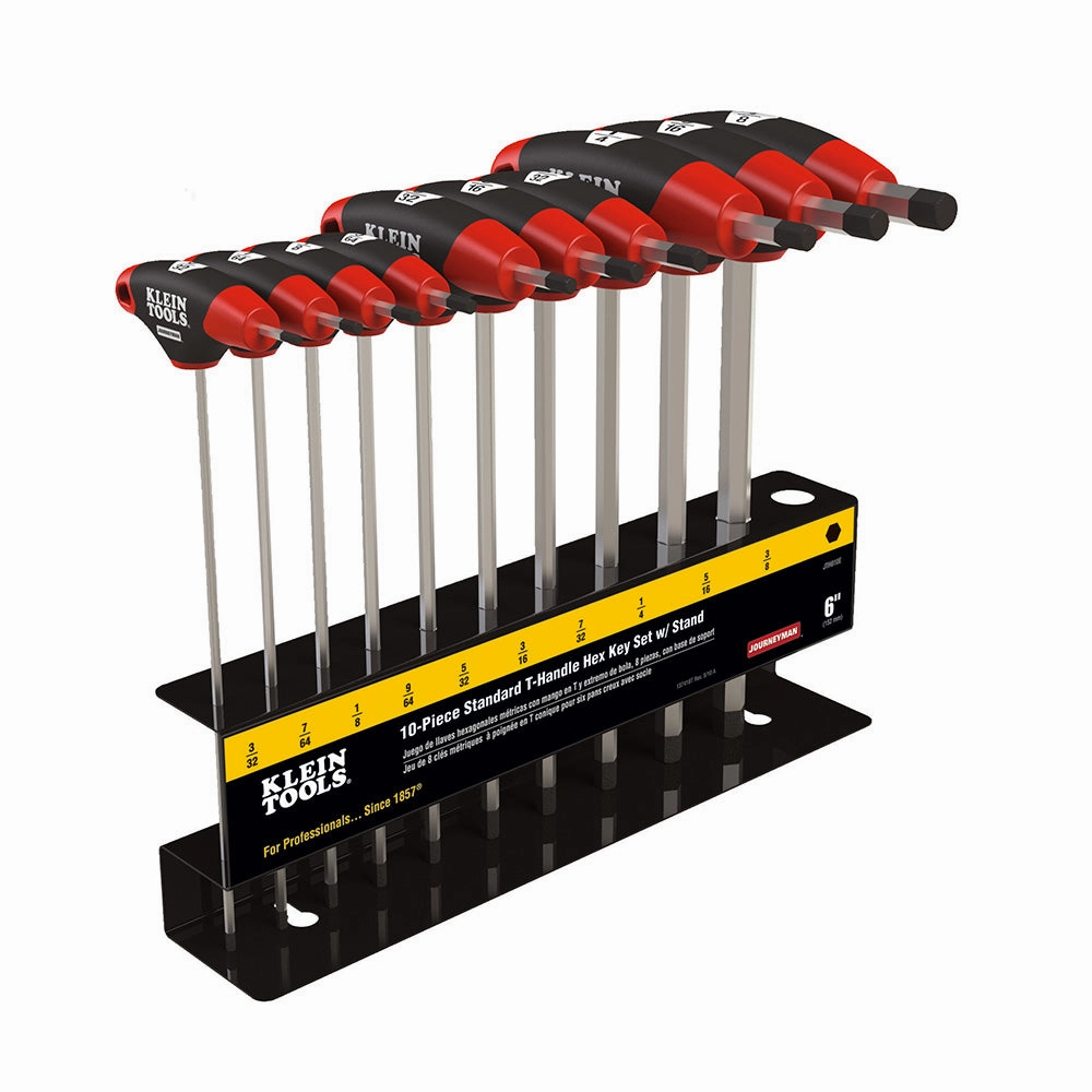 Klein Tools JTH910E T-Handle Set with Stand, SAE, 9'' Blade 10 Pc