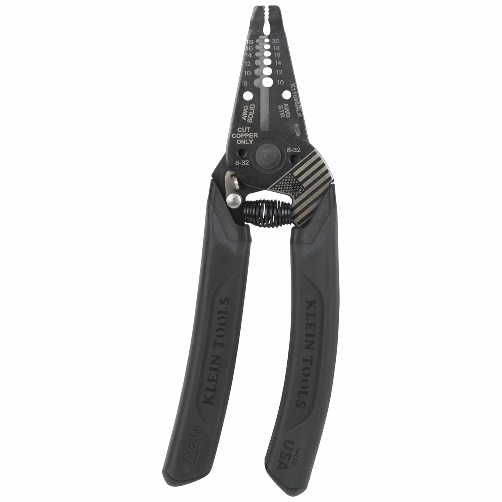 Klein Tools K11095BLK Limited Edition Klein-Kurve Blackout Wire Stripper / Cutter, 8-20 AWG
