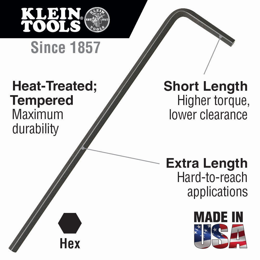 Klein Tools LL6 Long Arm Hex Key, 3/32"