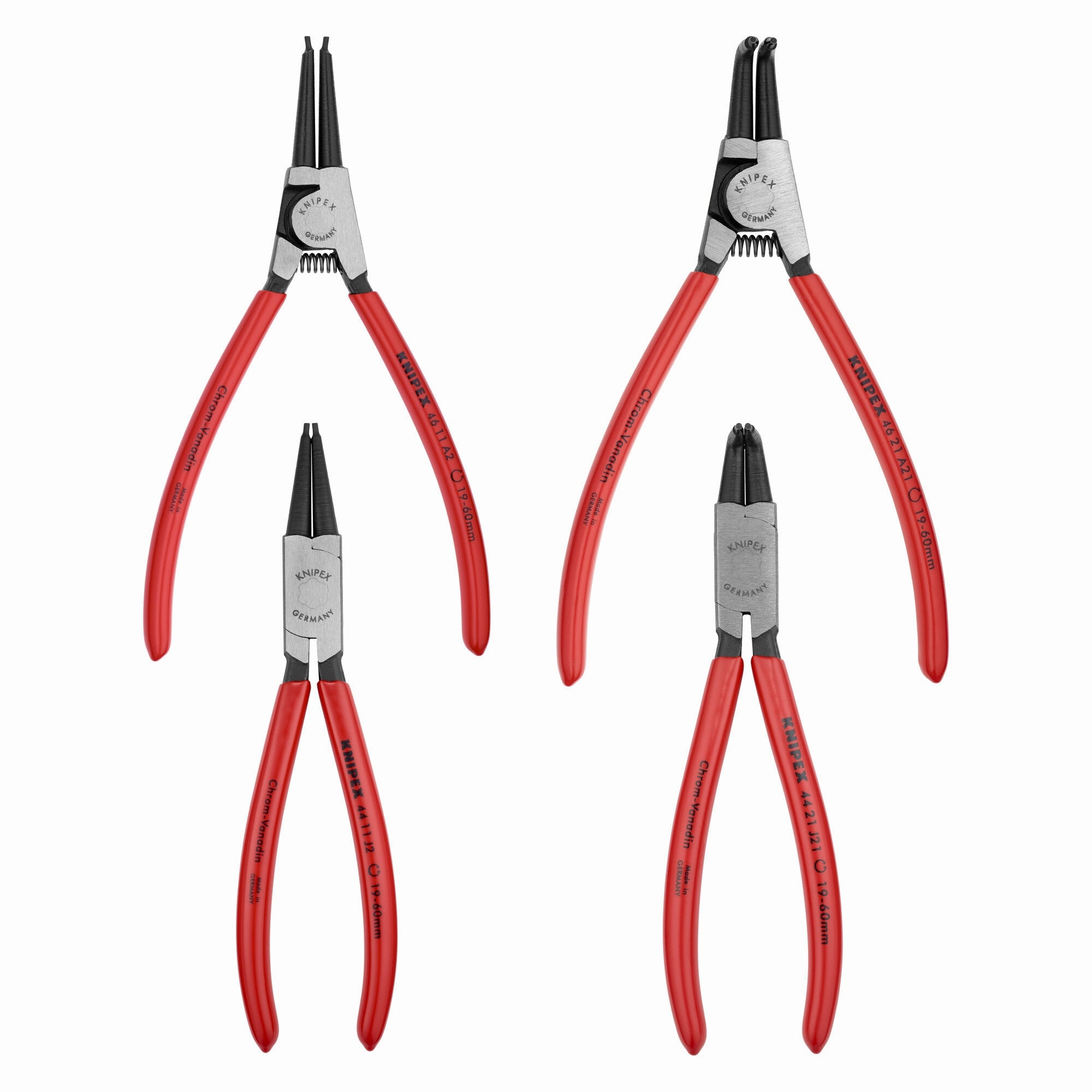 Knipex 00 19 56 4 Pc Snap Ring Pliers Set in Tool Roll