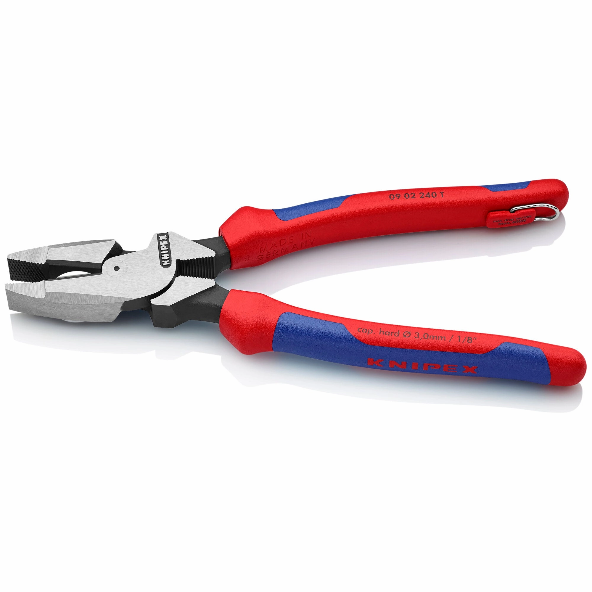 Knipex 09 02 240 T BKA 9 1/2" High Leverage Lineman's Pliers New England Head-Tethered Attachment
