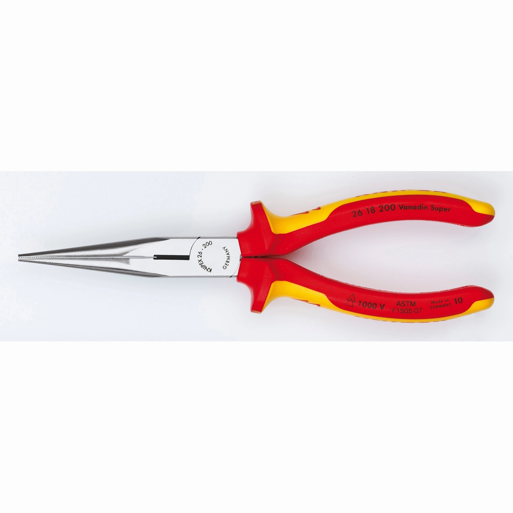 Knipex 26 18 200 SBA 8" Long Nose Pliers with Cutter-1000V Insulated