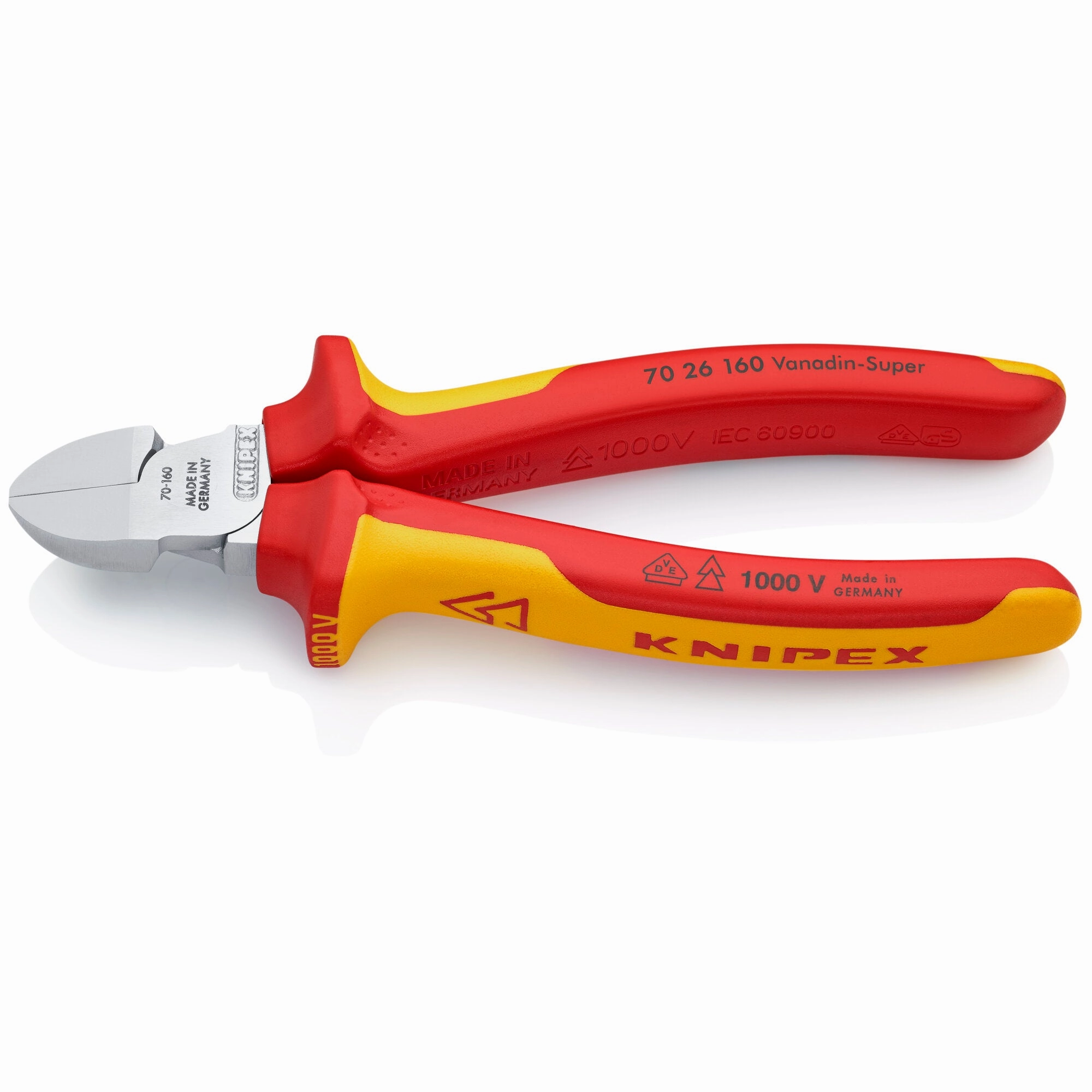 Knipex 70 26 160 6 1/4" Diagonal Cutters-1000V Insulated