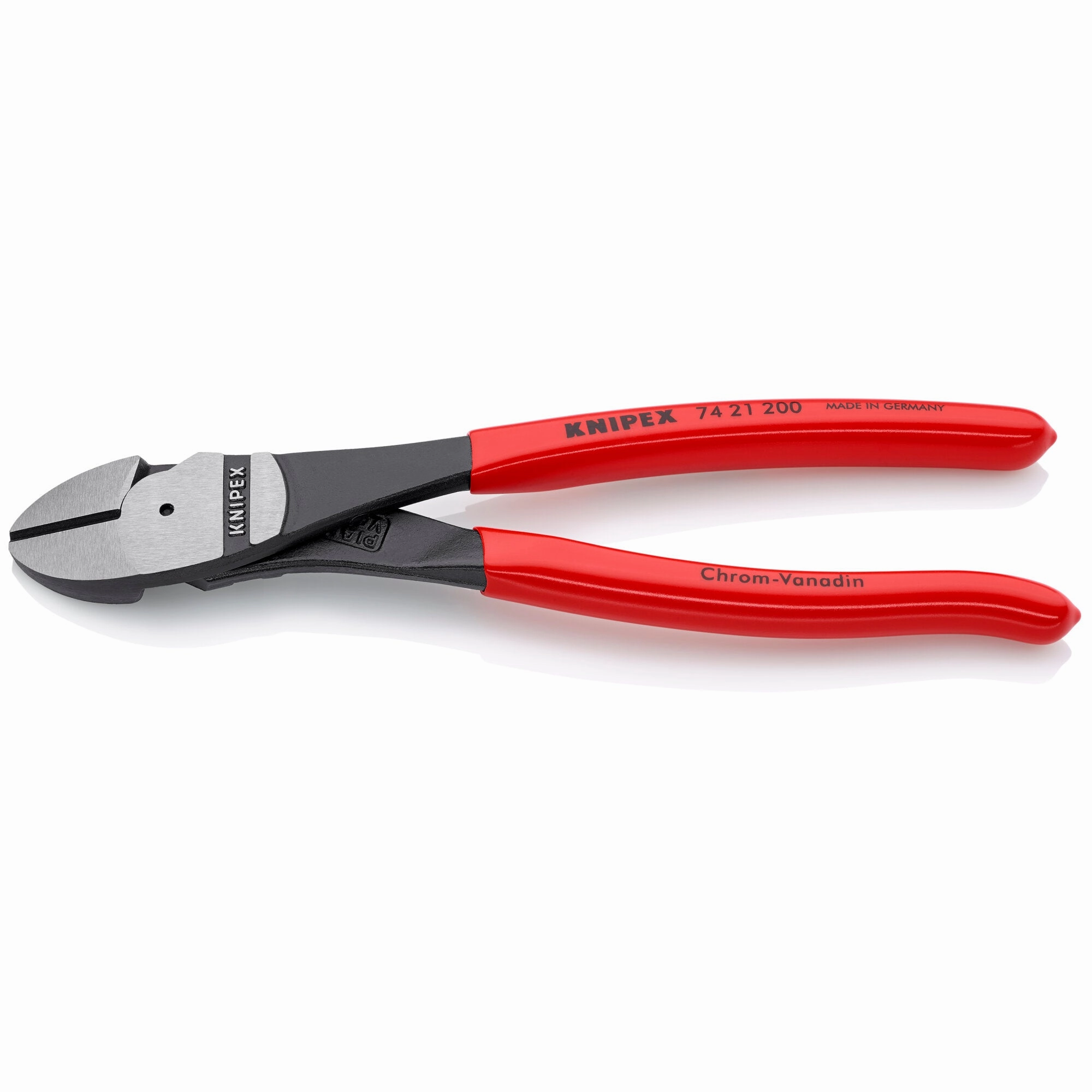Knipex 74 21 200 8" High Leverage 12 Angled Diagonal Cutters