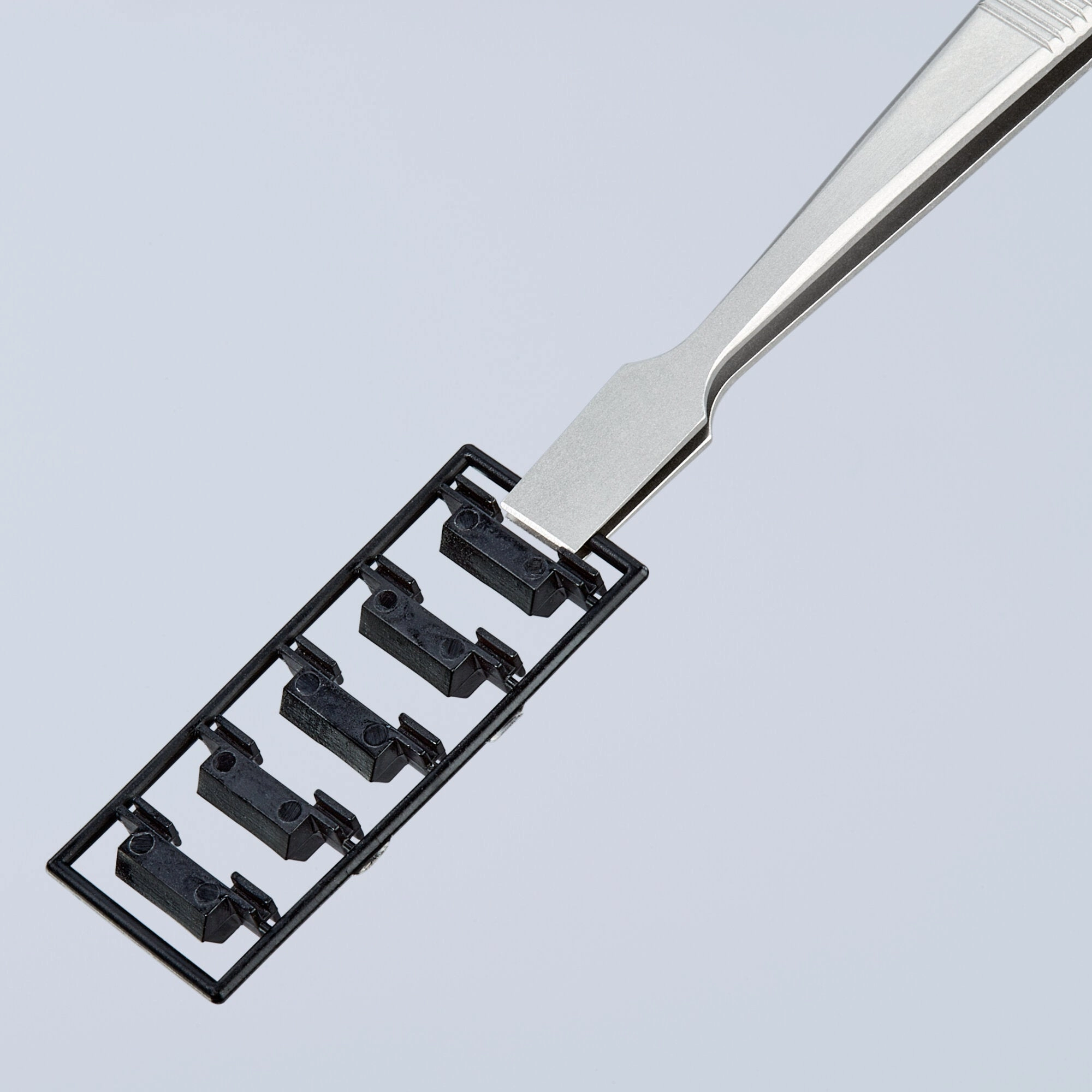 Knipex 92 01 05 4 3/4" Premium Stainless Steel Gripping Tweezers-Blunt Tips