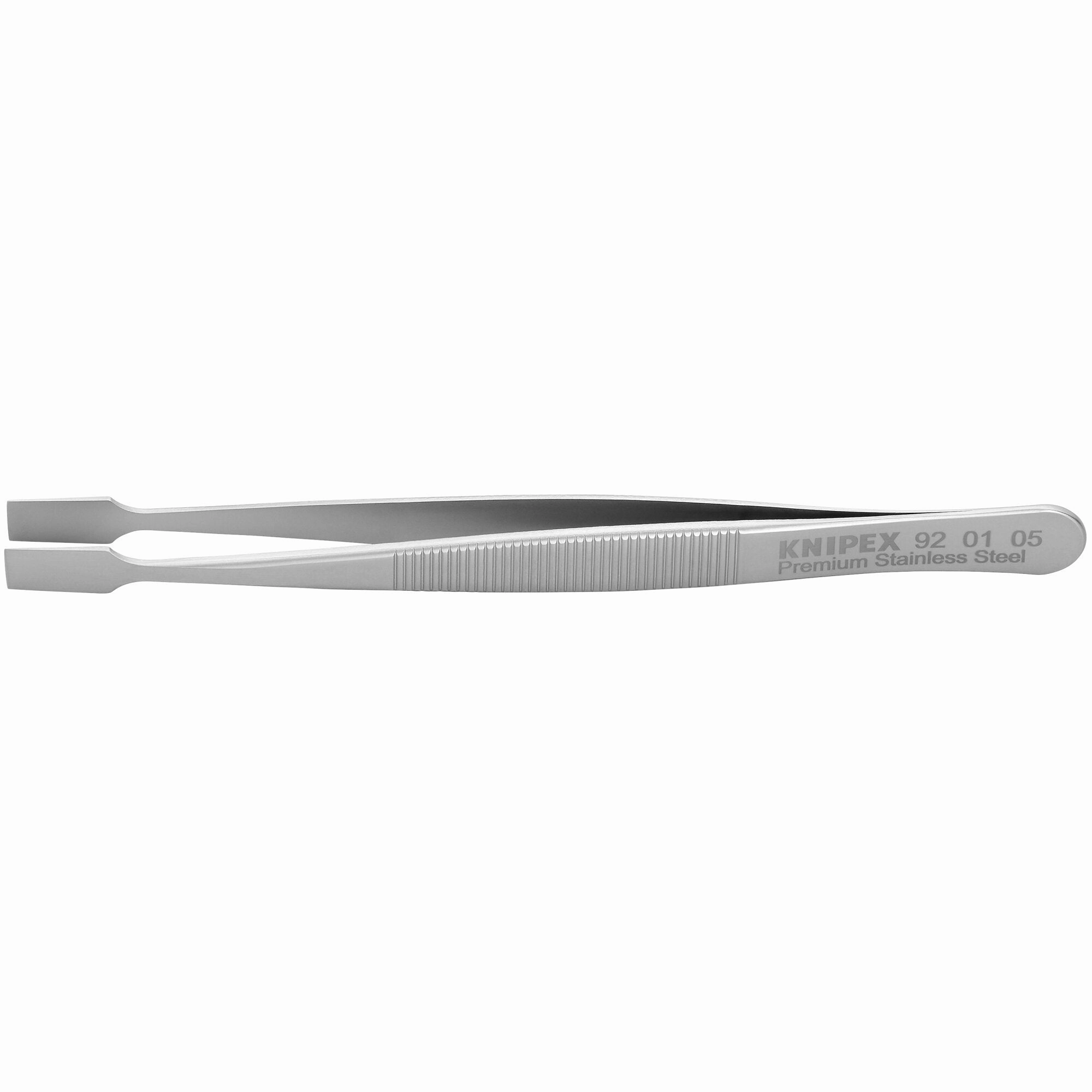 Knipex 92 01 05 4 3/4" Premium Stainless Steel Gripping Tweezers-Blunt Tips