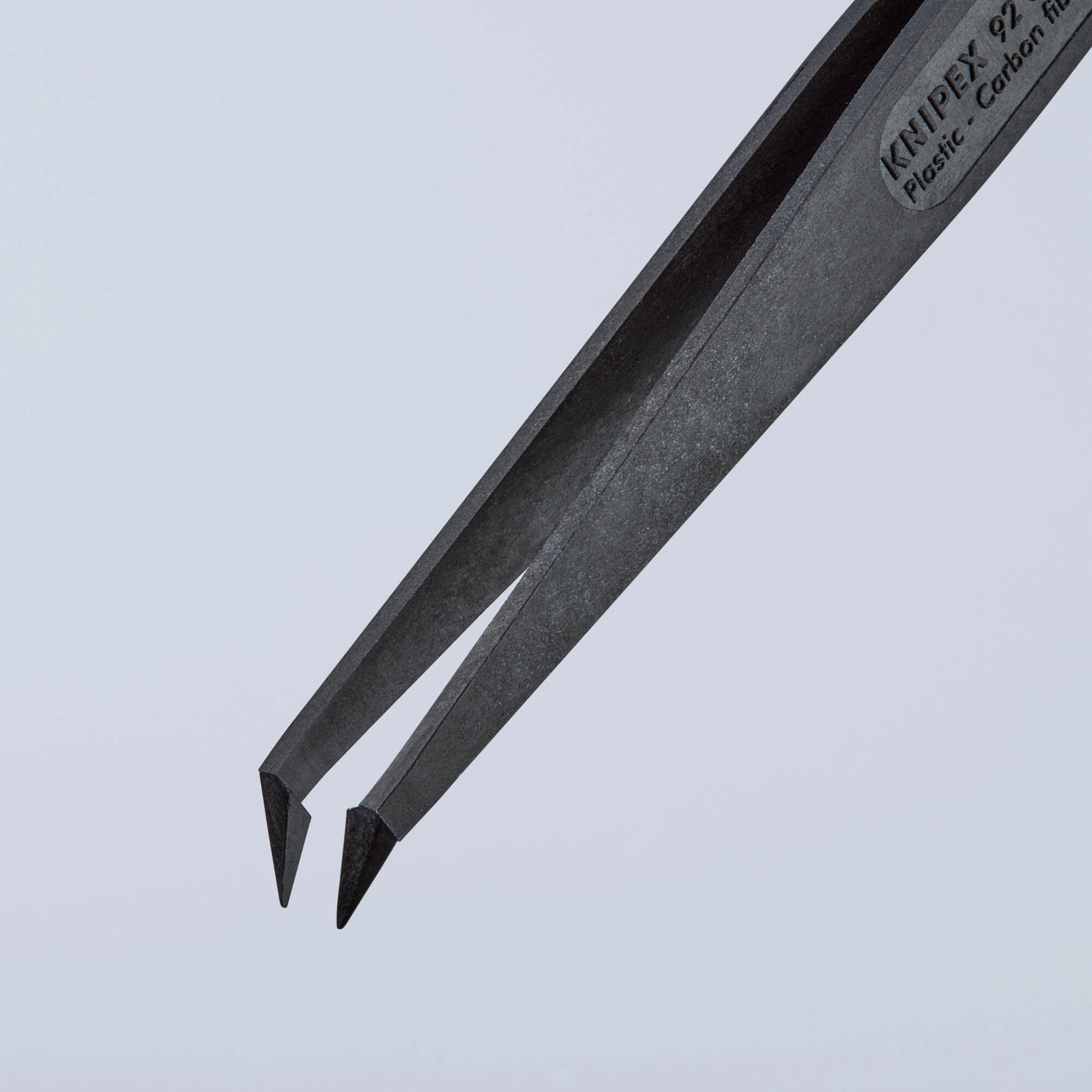 Knipex 92 09 03 ESD 4 1/2" Plastic Gripping Tweezers-Pointed Tips--90 Angled-ESD