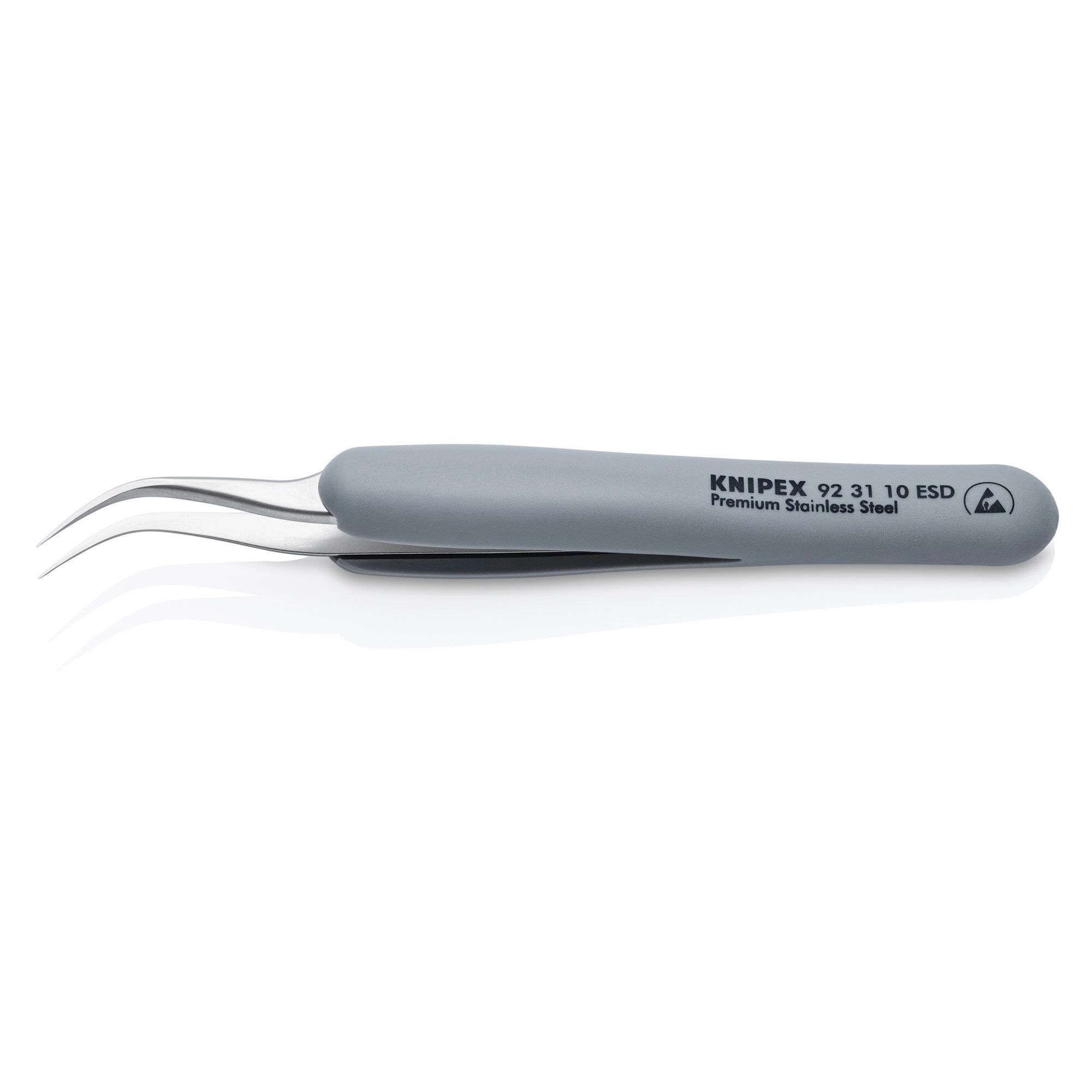 Knipex 92 31 10 ESD 5" Premium Stainless Steel Precision Tweezers-45Angled-Needle-Point Tips-ESD