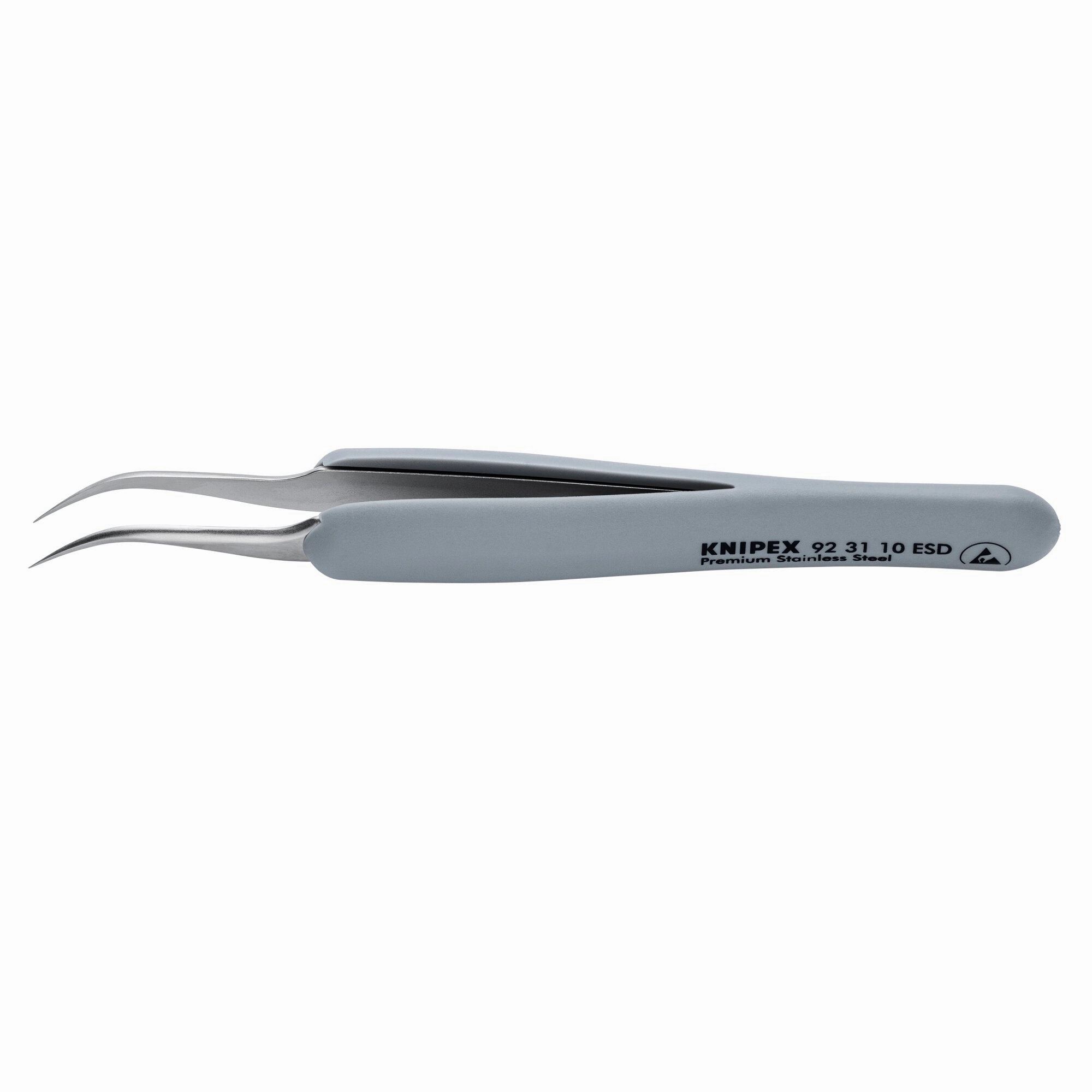 Knipex 92 31 10 ESD 5" Premium Stainless Steel Precision Tweezers-45Angled-Needle-Point Tips-ESD