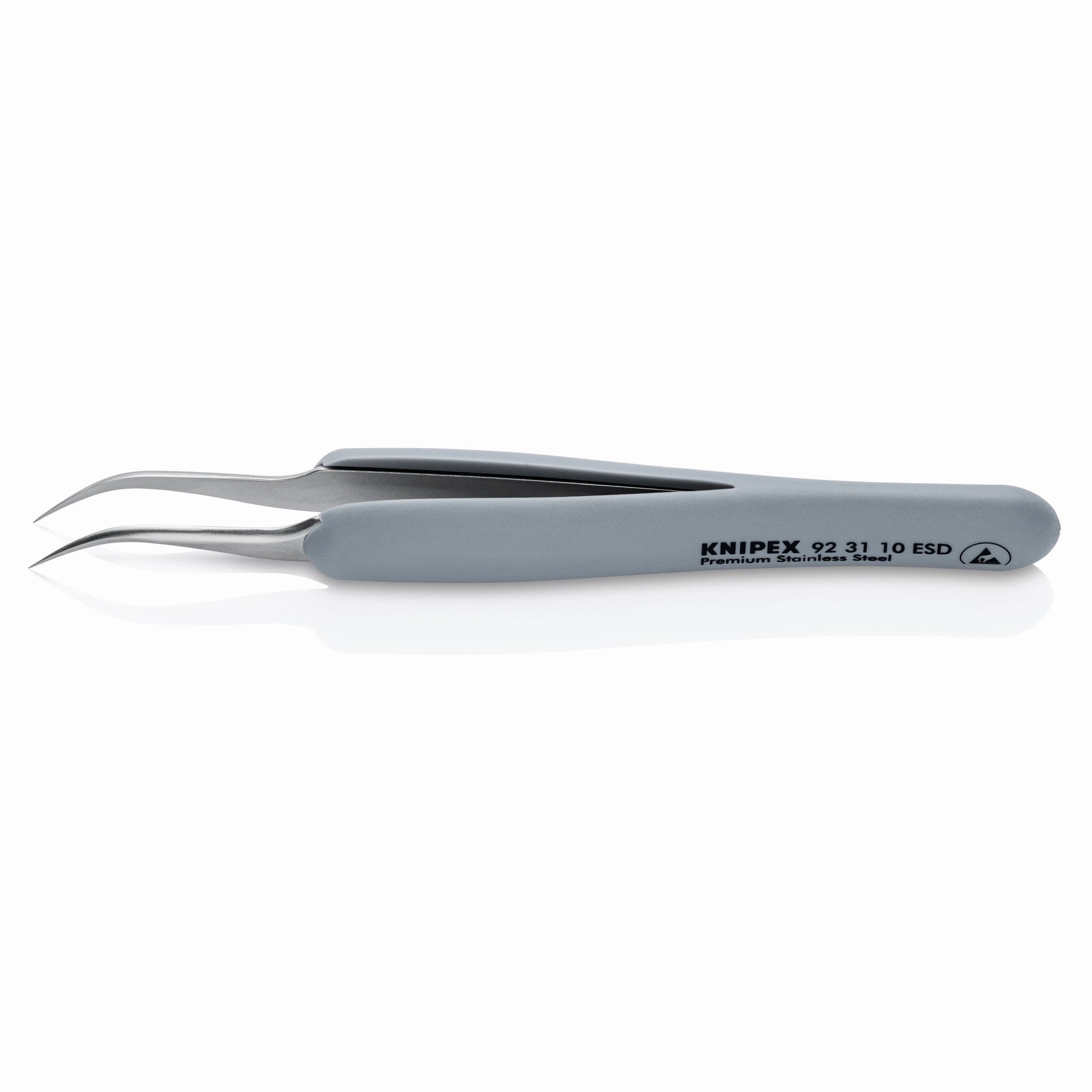 Knipex 92 31 10 ESD 5" Premium Stainless Steel Precision Tweezers-45Angled-Needle-Point Tips-ESD