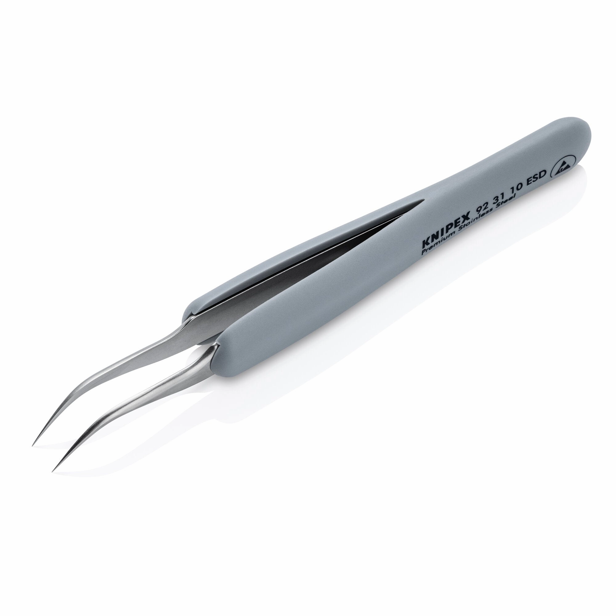 Knipex 92 31 10 ESD 5" Premium Stainless Steel Precision Tweezers-45Angled-Needle-Point Tips-ESD