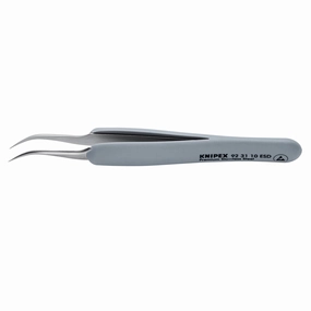 Knipex 92 31 10 ESD 5" Premium Stainless Steel Precision Tweezers-45Angled-Needle-Point Tips-ESD
