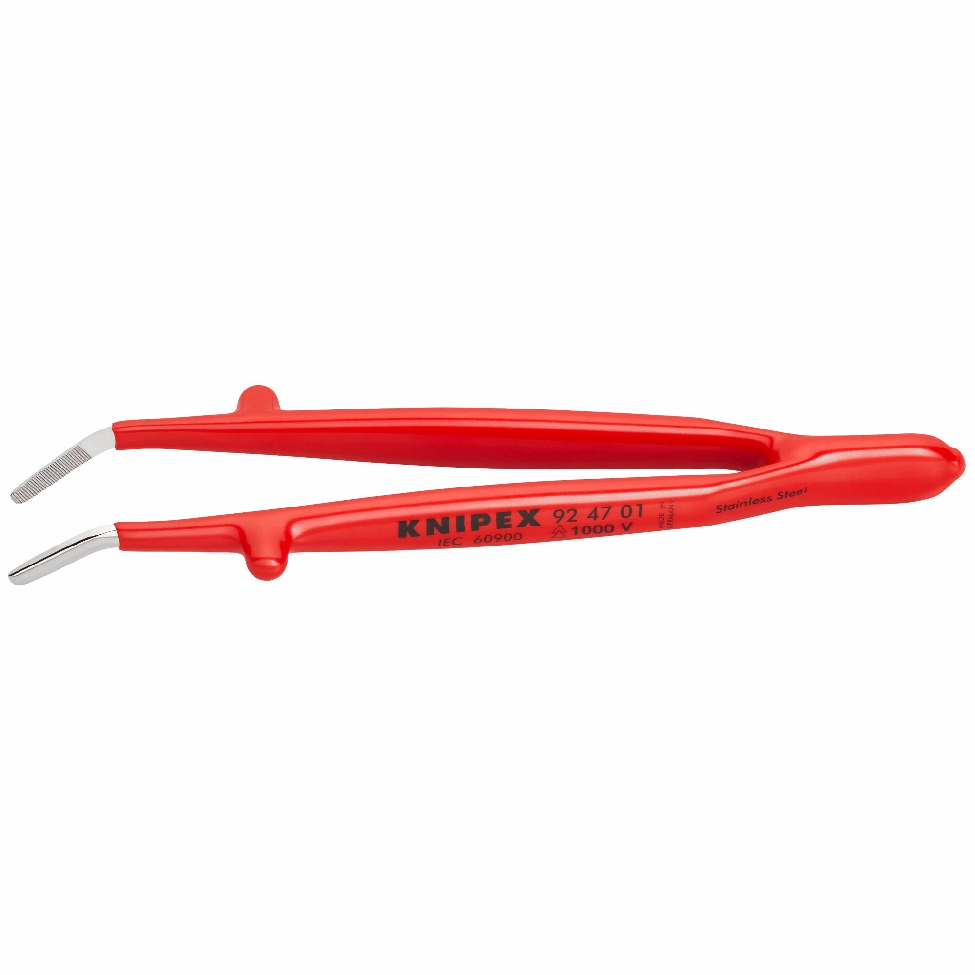 Knipex 92 47 01 5 1/2" Stainless Steel Gripping-30Angled Tweezers-1000V Insulated