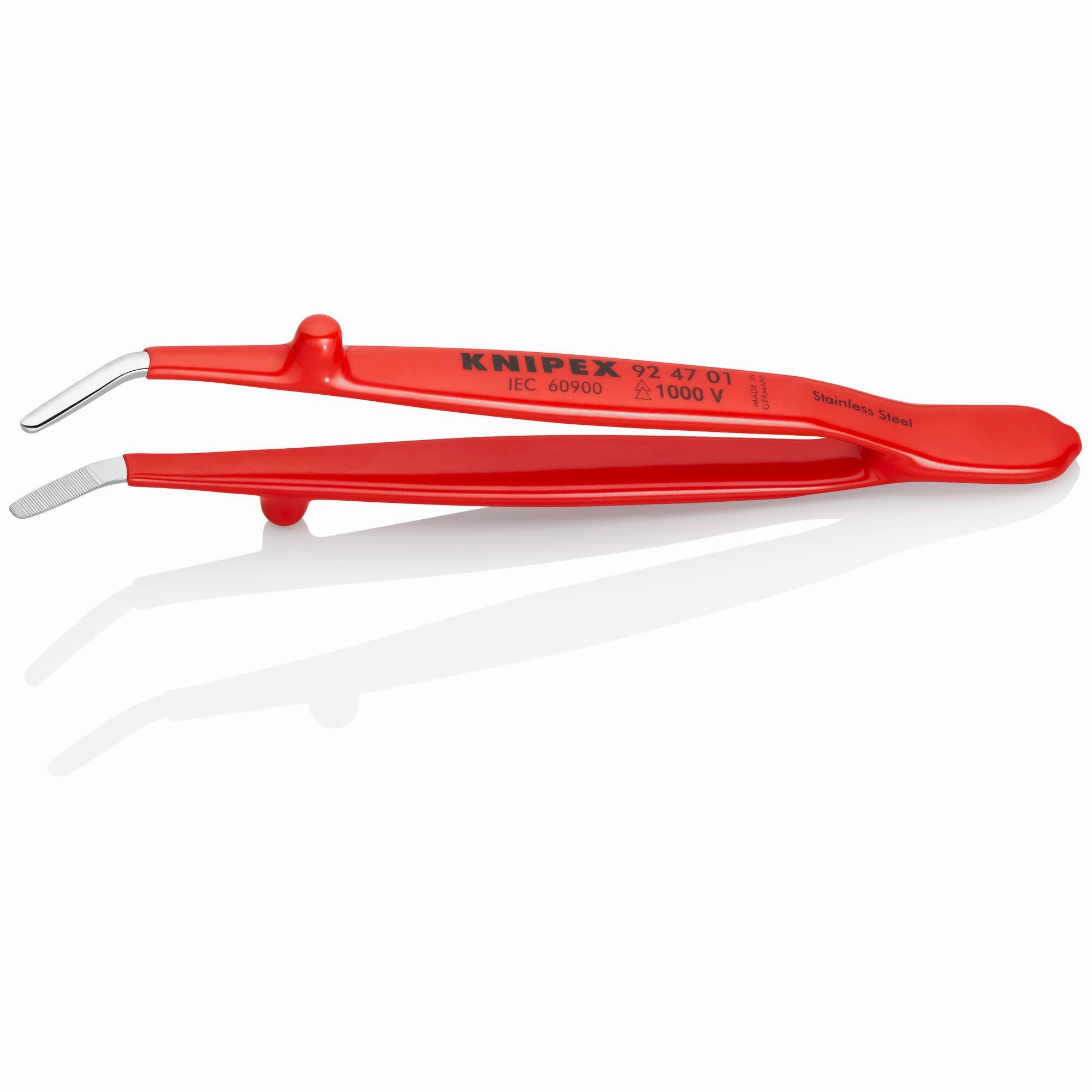 Knipex 92 47 01 5 1/2" Stainless Steel Gripping-30Angled Tweezers-1000V Insulated