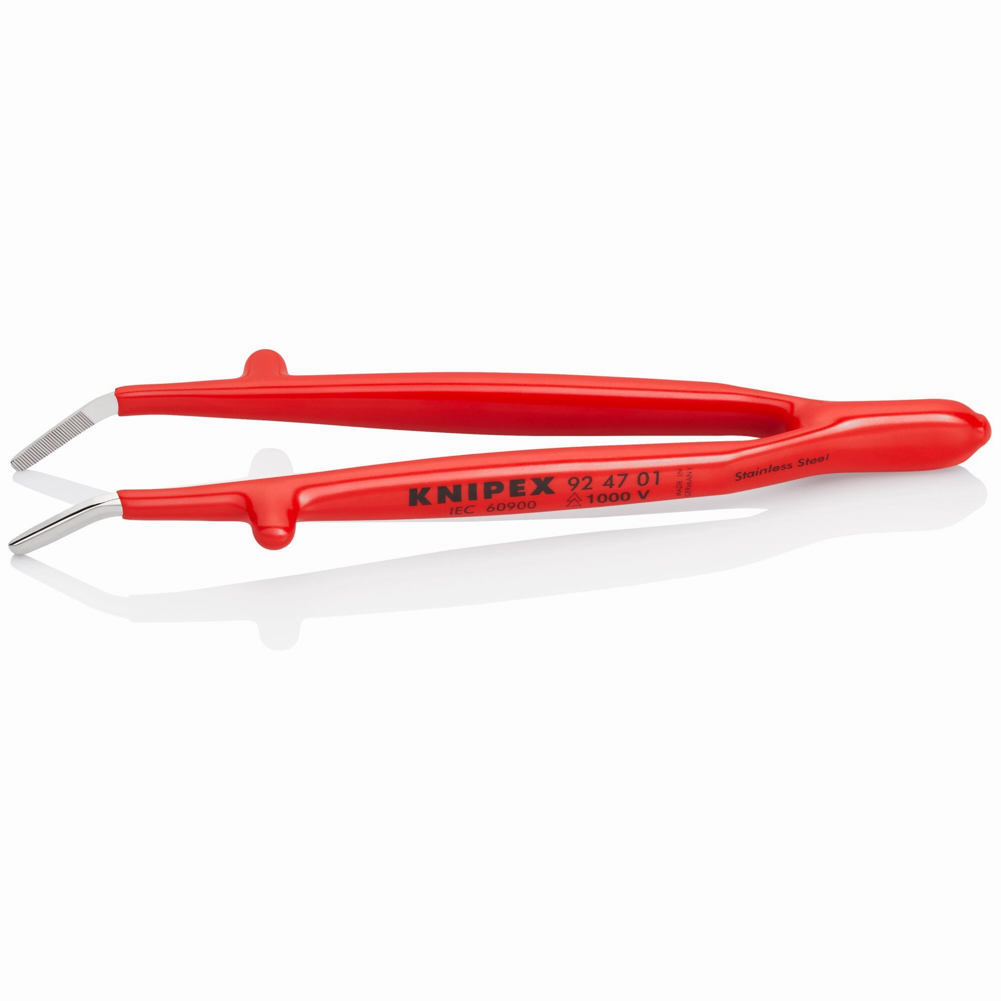 Knipex 92 47 01 5 1/2" Stainless Steel Gripping-30Angled Tweezers-1000V Insulated